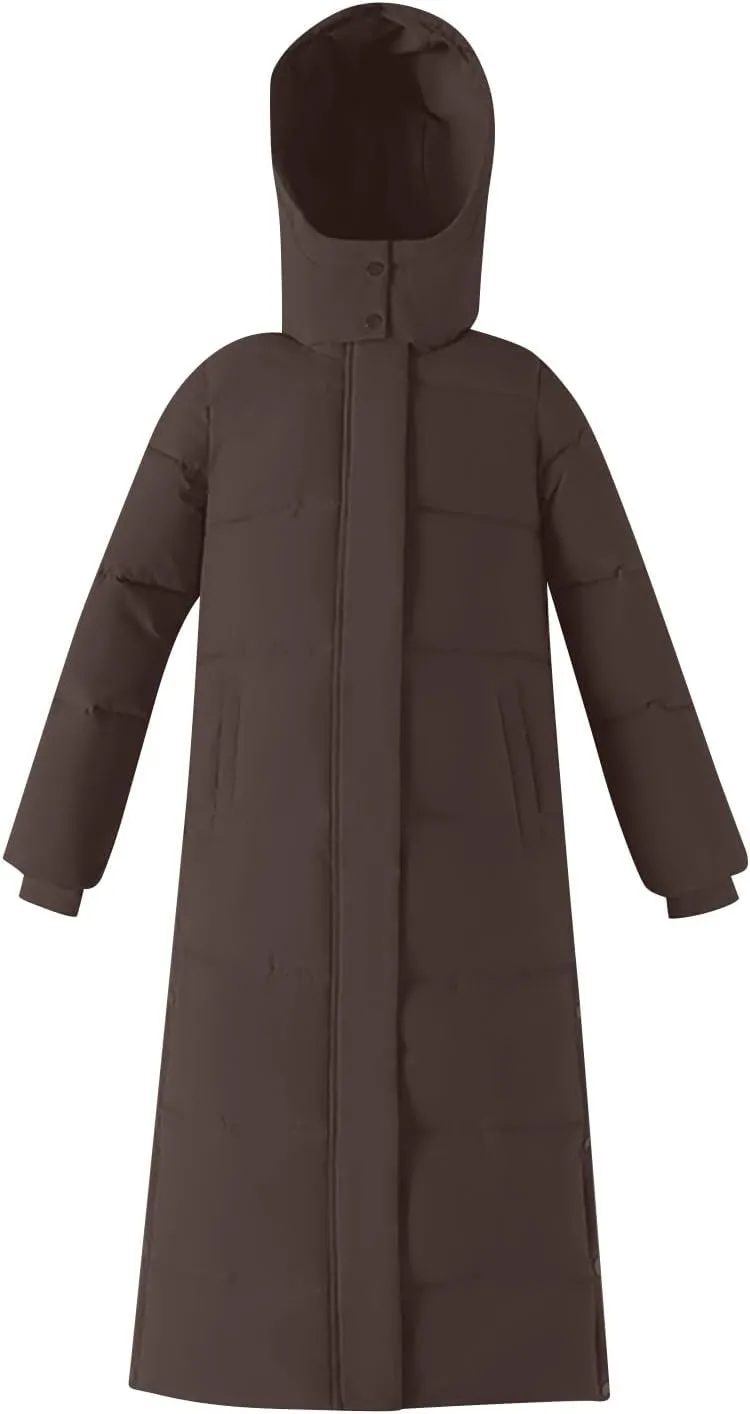 Heavyweight Long Down Jacket for Women Floor Length Windproof Winter Warm Puffer Coat 2024 Plus Size Fashion Overcoat
