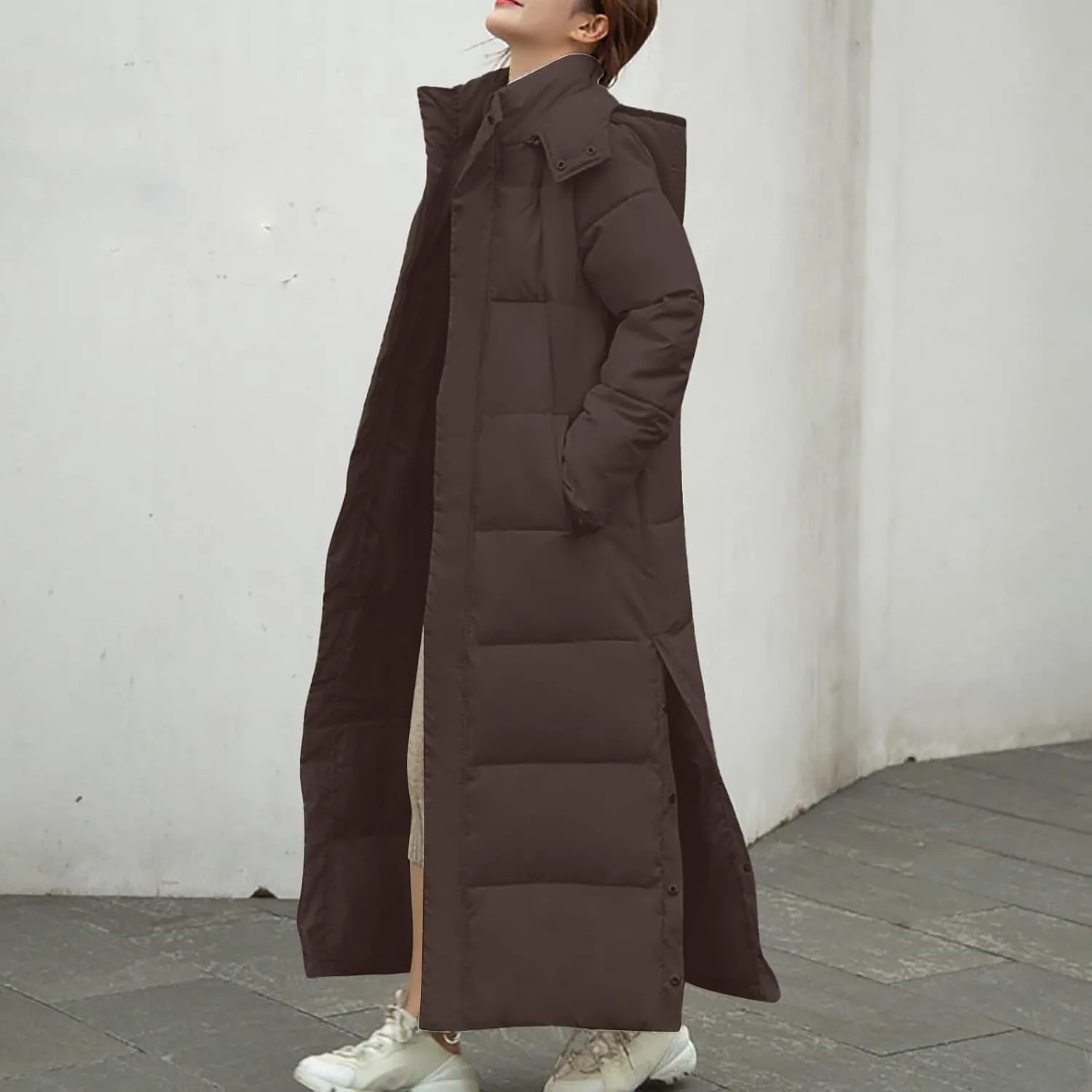 Heavyweight Long Down Jacket for Women Floor Length Windproof Winter Warm Puffer Coat 2024 Plus Size Fashion Overcoat