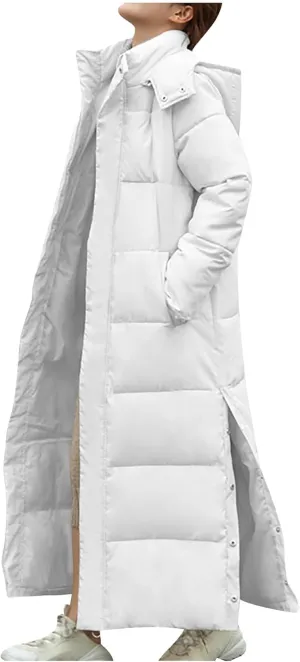 Heavyweight Long Down Jacket for Women Floor Length Windproof Winter Warm Puffer Coat 2024 Plus Size Fashion Overcoat