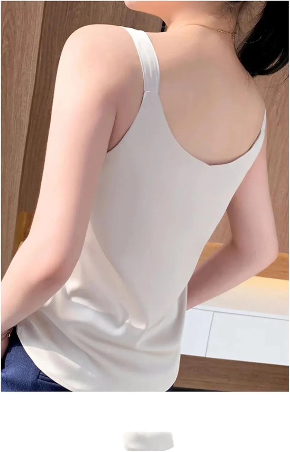 Hgvcfcv Silk Tanks Top Women Summer Clothes For Women Silk Bottoming Shirt Tank Top V-Neck Camisole Womens Tank Tops