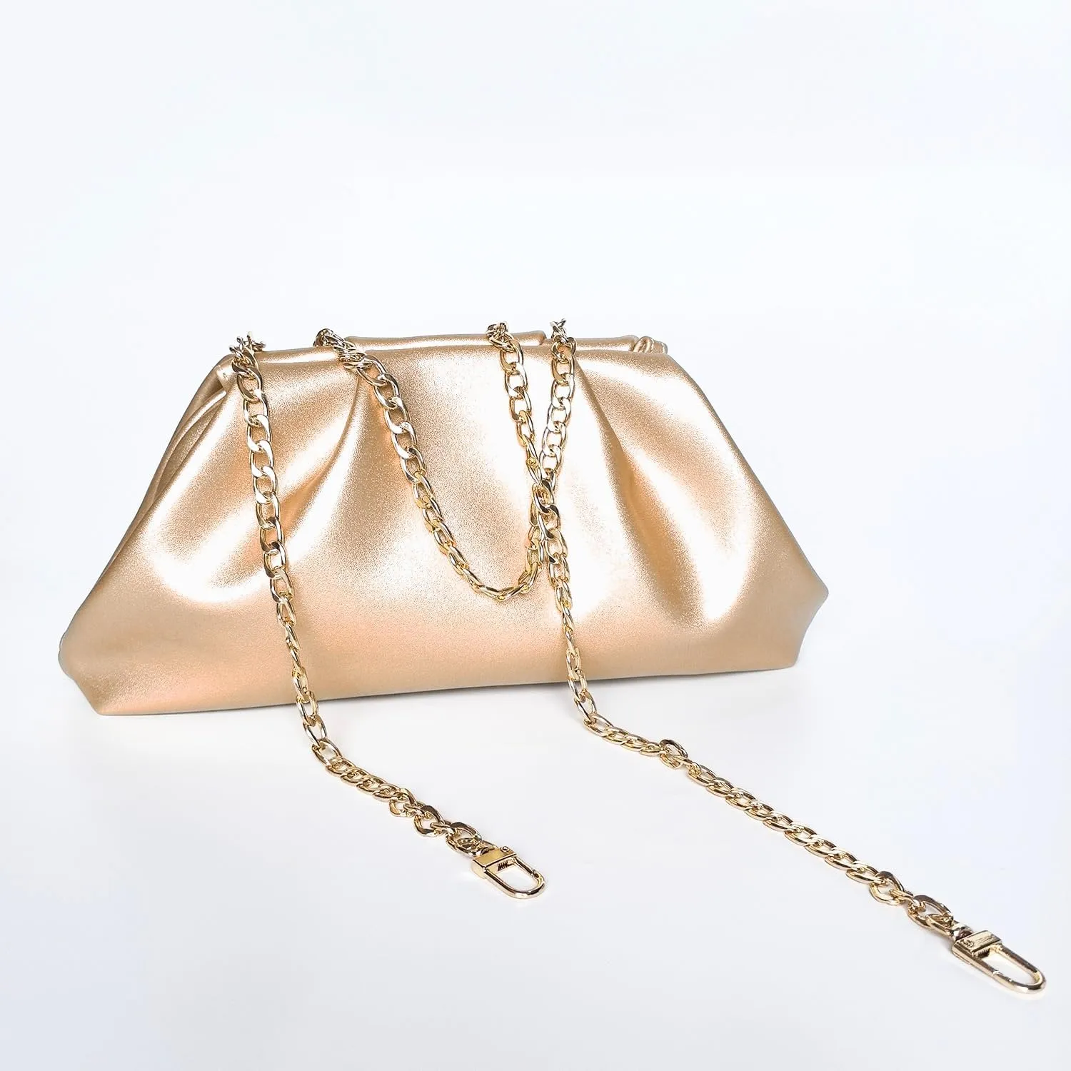 Huralona Dressy Pleated Vegan Leather Clutch Purse Bag for Women Super Chic Soft PU Evening Purse Handbag
