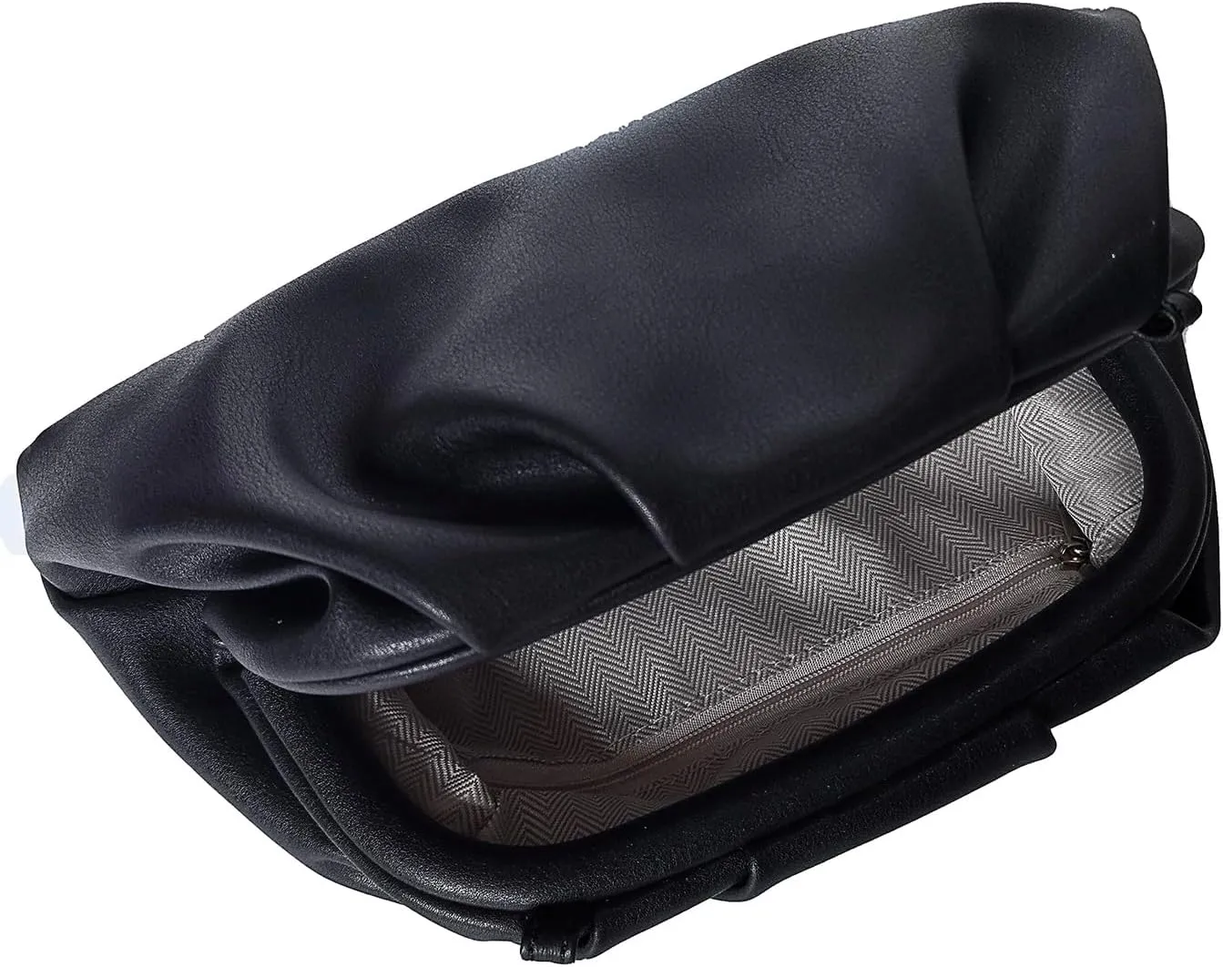 Huralona Dressy Pleated Vegan Leather Clutch Purse Bag for Women Super Chic Soft PU Evening Purse Handbag