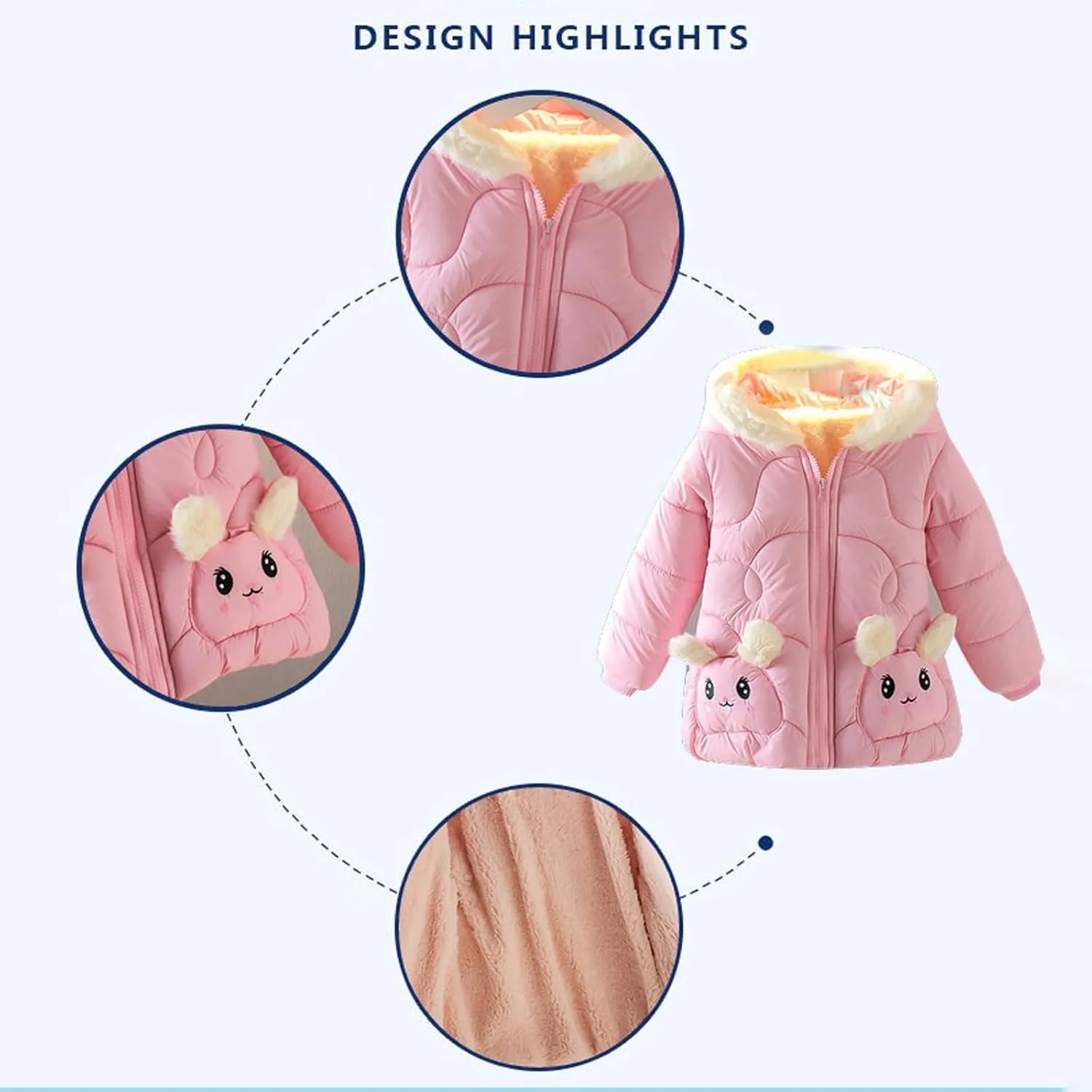 Infant Girl Winter Coat Children's Thickened Quality Cotton Cotton Padded Winter Cartoon Cotton Girls Winter Jackets