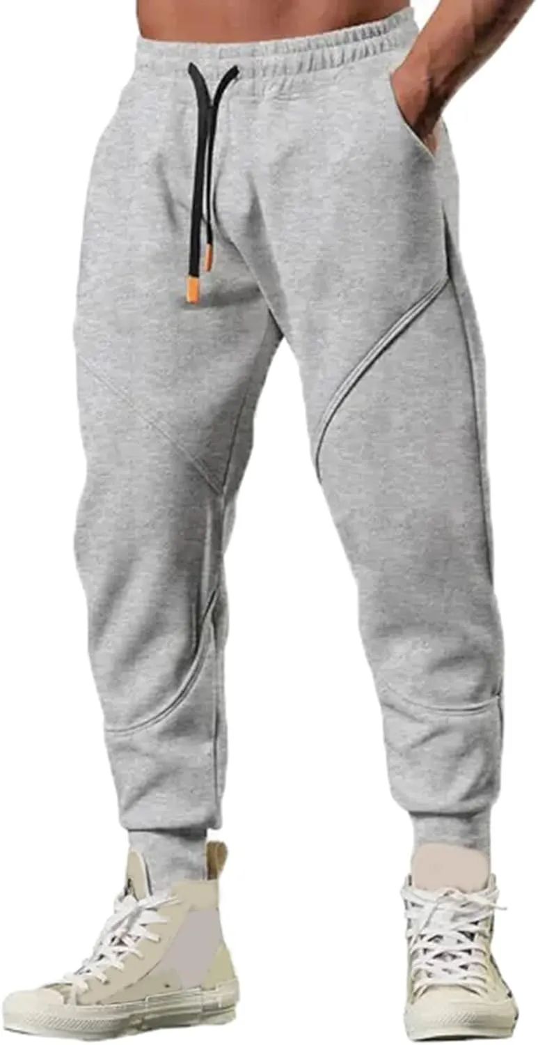 Jogger Pants for Men 2023 Casual Skinny-Fit Drawstring Elastic Waist Sweatpants Fashion Solid Beam Feed Trousers