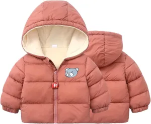 Kids Toddler Baby Girls Boys Winter Warm Thick Cotton Long Sleeve Bear Hooded Padded Clothes Coats Jackets for