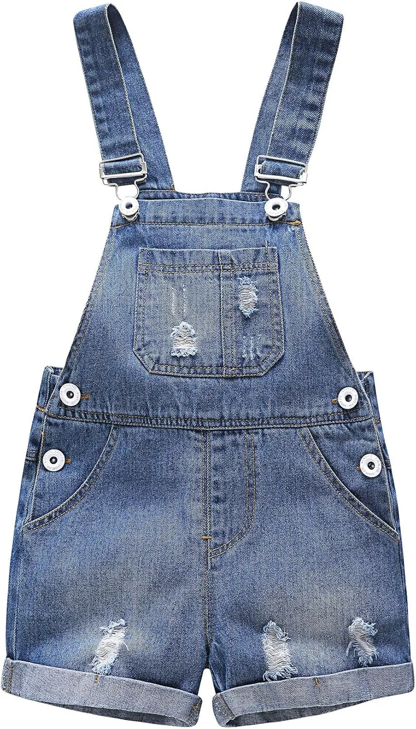 KIDSCOOL SPACE Baby Girl Boy Jean Overalls,Toddler Summer Denim Shortall