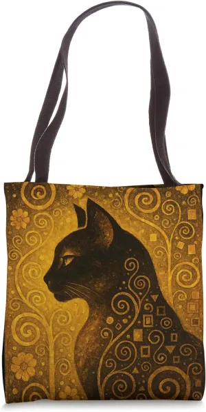 Klimt Cat Tee Gustav Klimt Inspired Art Nouveau Cat Design Tote Bag