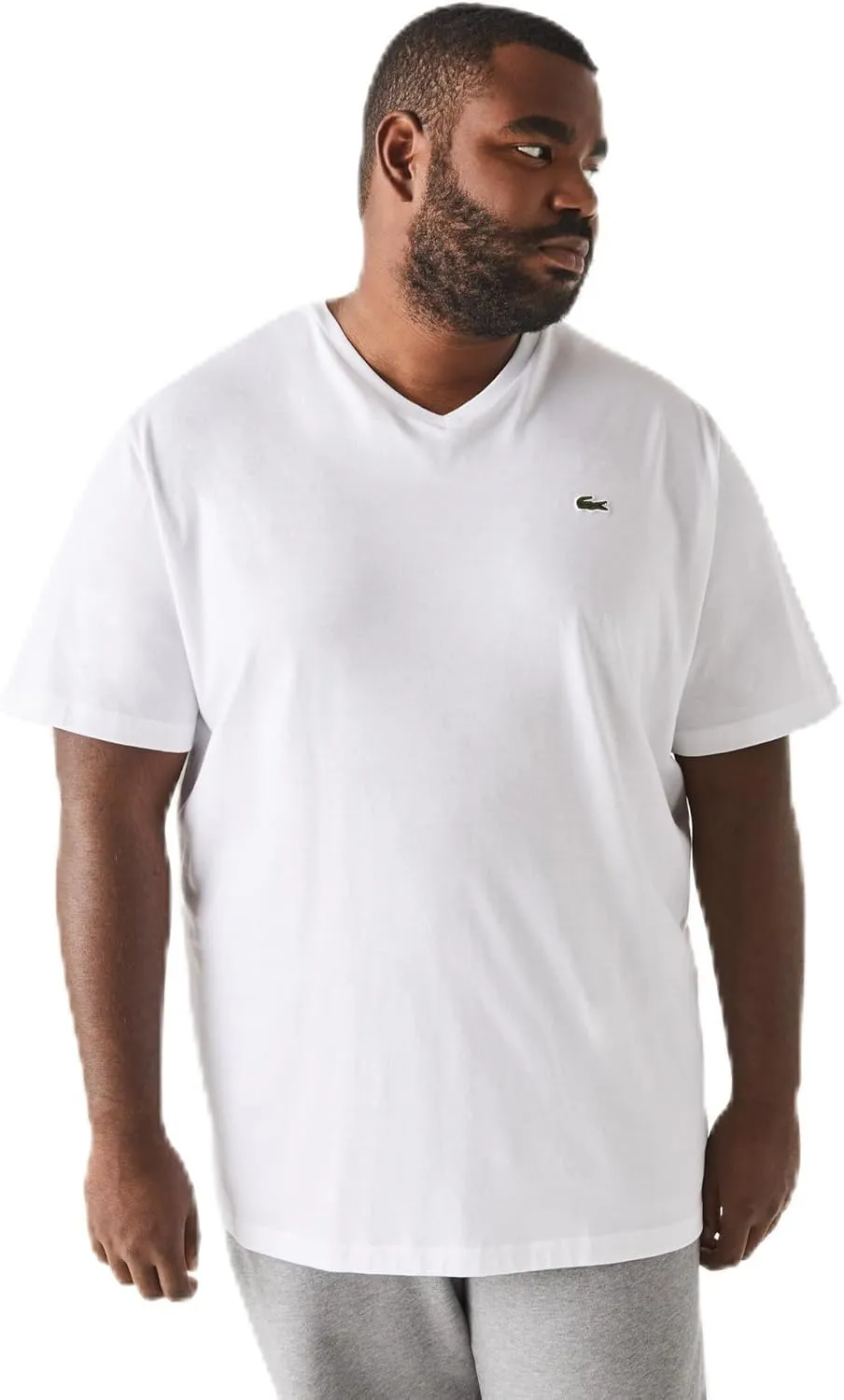 Lacoste Men's Big Fit V-Neck Pima T-Shirt