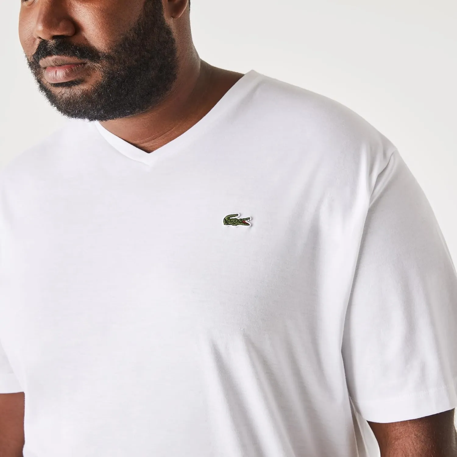 Lacoste Men's Big Fit V-Neck Pima T-Shirt