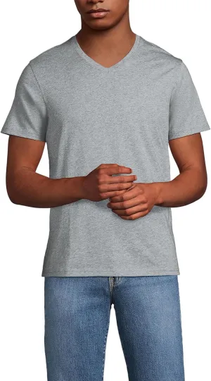 Lands' End Men's Short Sleeve American-Grown Supima Cotton V-Neck Tee