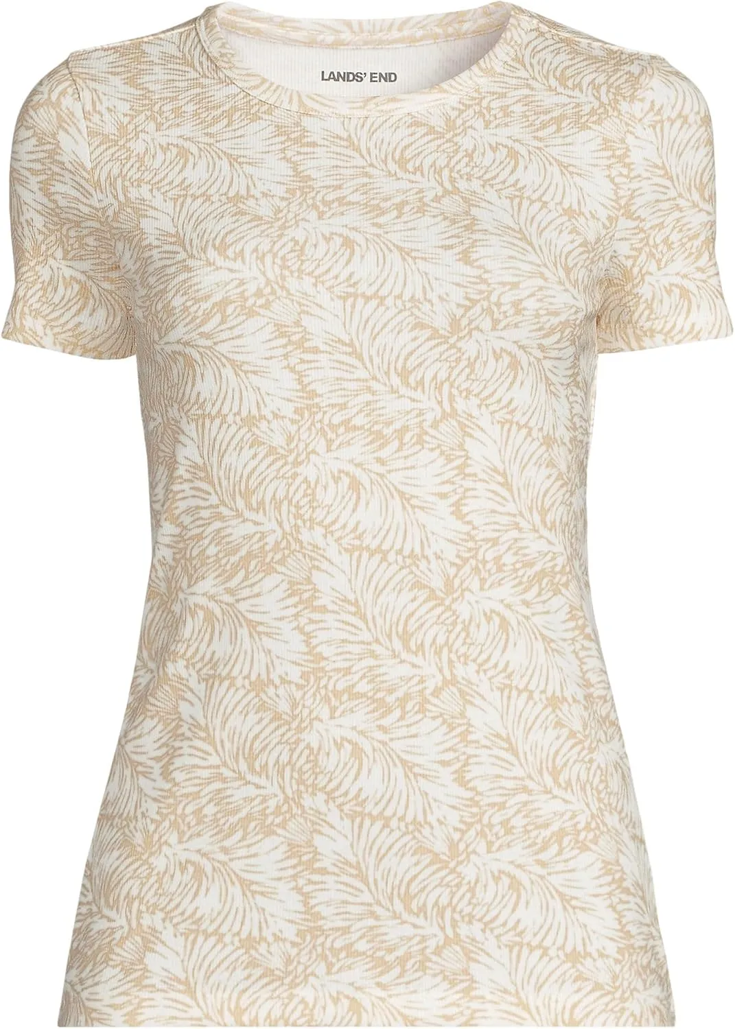 Lands' End Women's Cotton Rib Knit T-Shirt