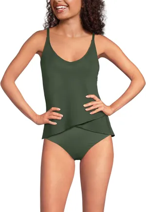 Lands' End Women's Tulip Hem Tankini Top