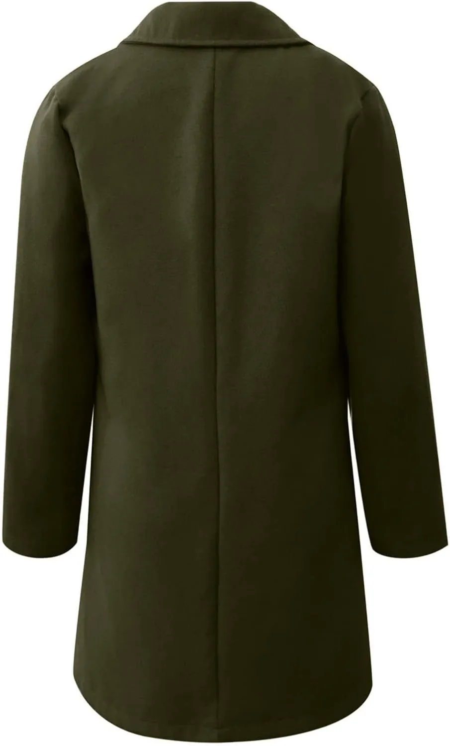 Lastesso Women's Solid Long Sleeve Trench Coat Open Front Loose Fit Cardigans Plaid Lapel Notched Collar Outerwear Comfy Coat