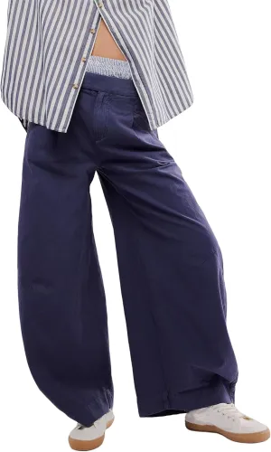 LifeShe Women's Wide Leg Baggy Pants High Rise Barrel Pant Loose Boyfriend Trousers with Pockets