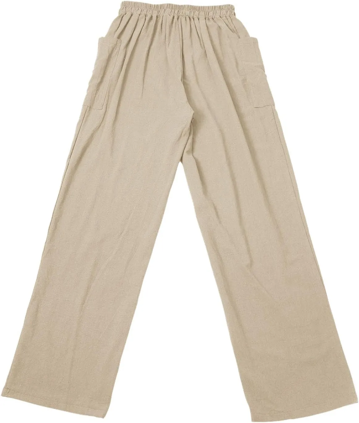 Linen Capri Pants for Women High Waisted Solid Baggy Button Down Capri Pants with Pockets Casual Summer Crop Pants