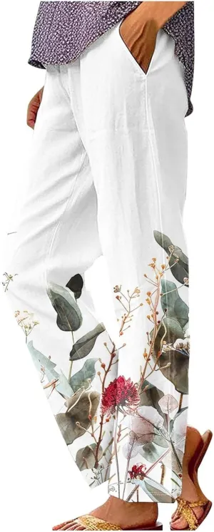 Linen Pants Petite Women Slim Spring Drawstring Scrub Pants for Women Petite Flowy Pants Petite Length
