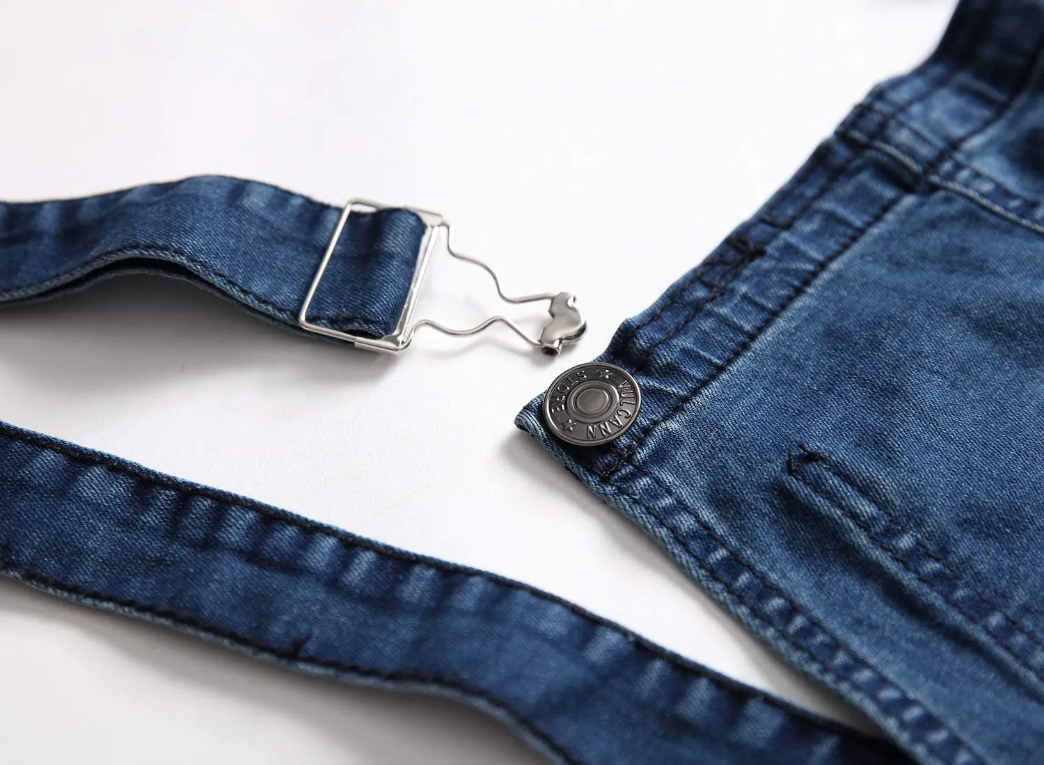 LONGBIDA Men's Denim Bib Overalls Fashion Slim Fit Jumpsuit with Pockets