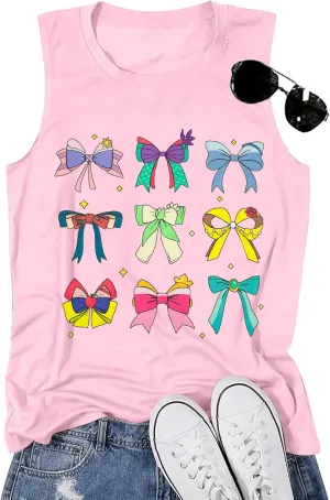 Magic Kingdom Tank Tops Women Princess Bow Shirt Magical Family Vacation Vest Summer Holiday Graphic Sleeveless Tee