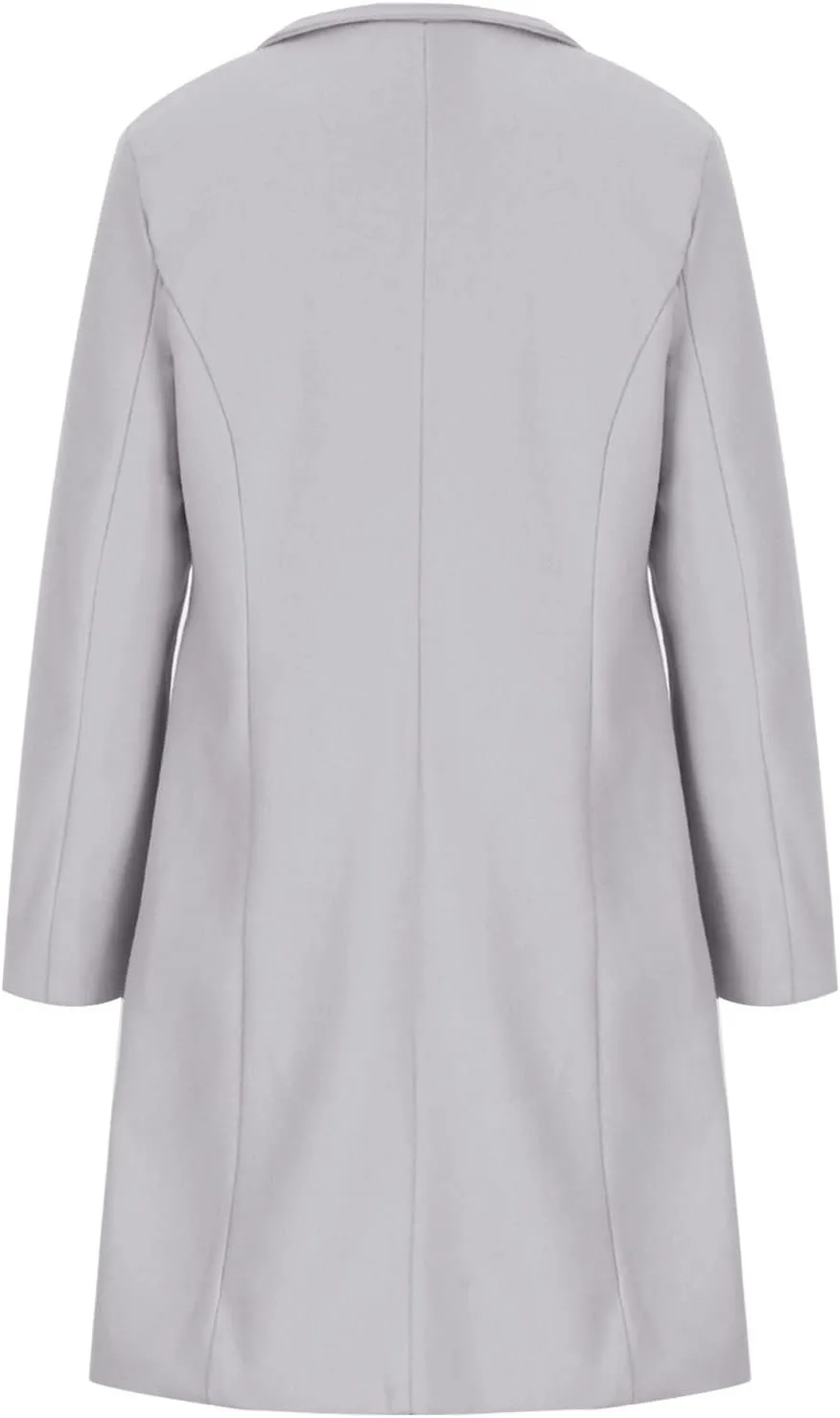 maisdgop Long Trench Coat for Women Winter Wool Open Front Windbreaker Trendy Long Sleeve Warm Lapel Overcoat with Pockets