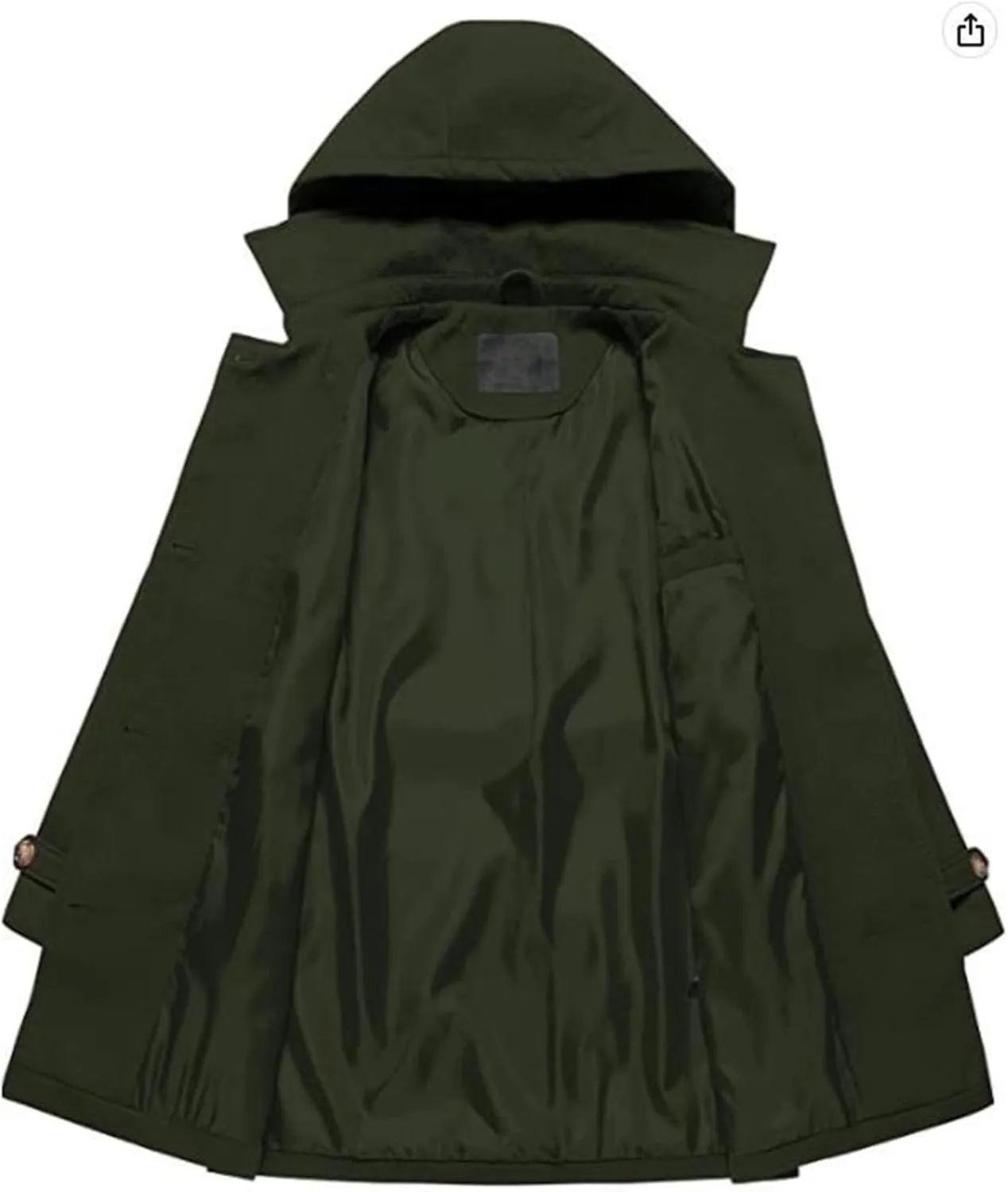 maisdgop Trench Coat for Women Winter Double Breasted Waterproof Lapel Pea Coat Classic Long Sleeve Open Front Windbreaker