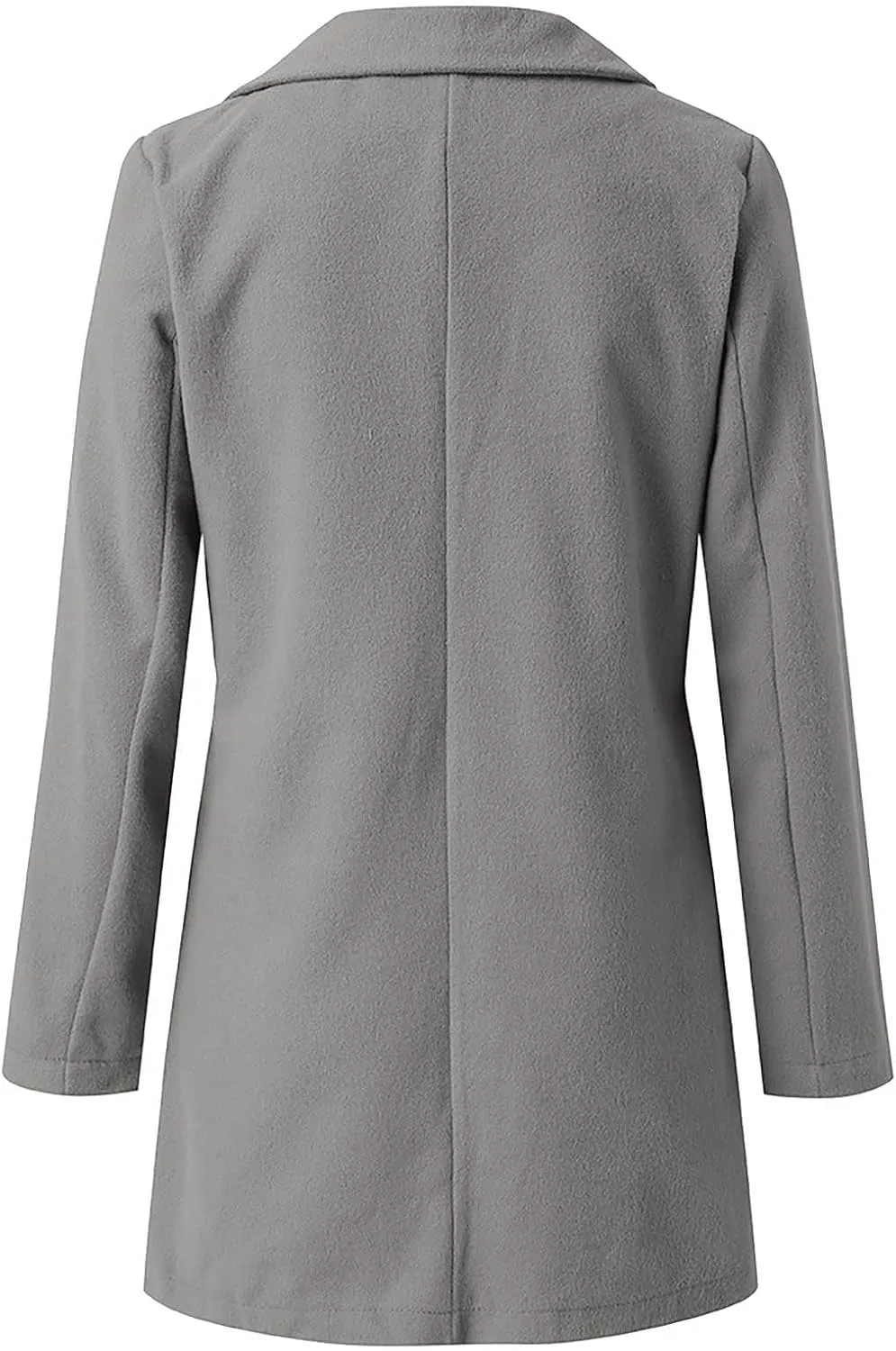 maisdgop Women's Trench Coat 2024 Winter Open Front Double Breasted Peacoats Comfy Long Sleeve Lapel Button down Windbreaker