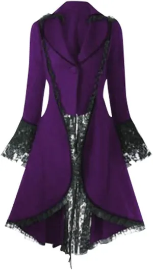 Medieval Steampunk Jacket for Women Tuxedo Gothic Tailcoat Jacket Renaissance Goth Costume