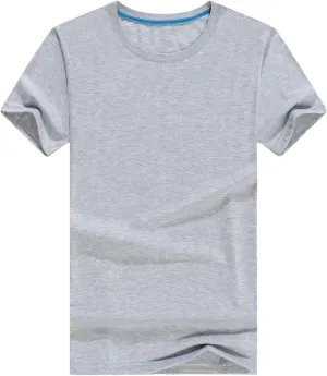 Mens Cotton T-Shirt Active Quick Dry Crew Neck T Shirts Round Collar Short-Sleeve Tees Tops for Male