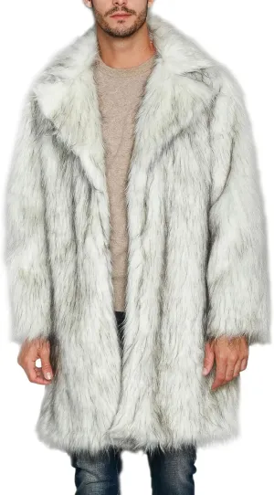 Men's Fashion Warm Thick Coat Jacket Faux Fur Outwear Cardigan Overcoat Winter Coat Lightweight Jacket Long Trench