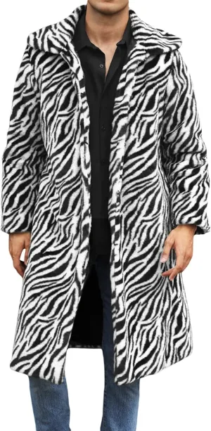 Men's Fashion Warm Thick Coat Jacket Faux Fur Outwear Cardigan Overcoat Winter Coat Lightweight Jacket Long Trench