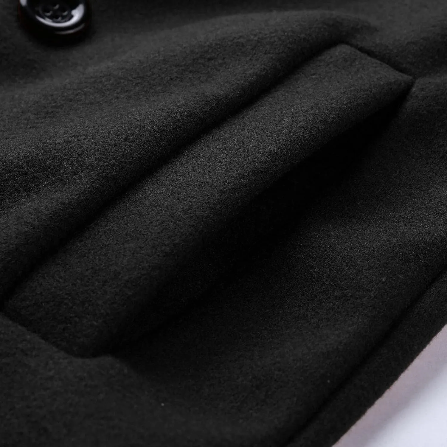 Mens Single Breasted Trench Coat Winter Pea Coat Notch Lapel Long Casual Overcoat Slim Fit Long Jacket Pea Coat