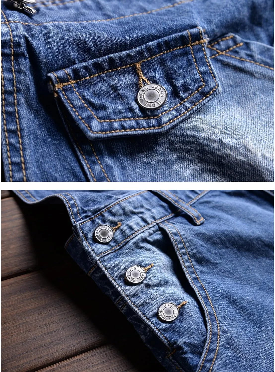 Men's Summer Blue Plus Size Denim Bib Overalls Shorts