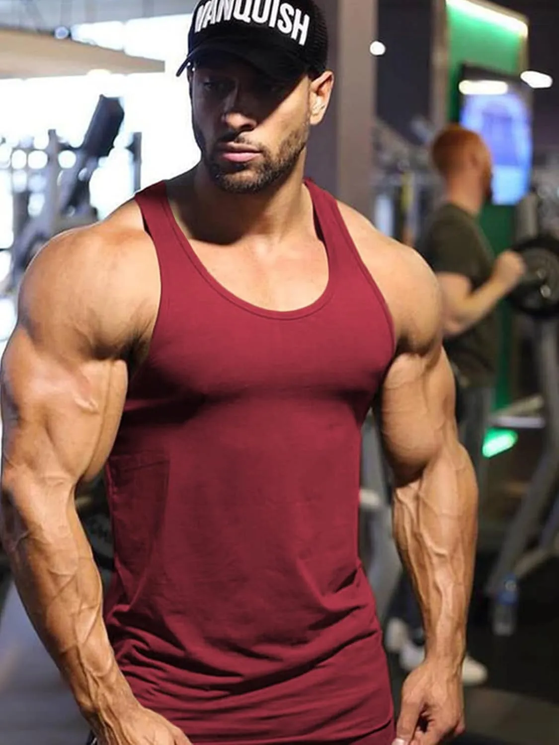 Men's Tank Tops Workout Gym Sleeveless Bodybuilding Shirts Fitness Athletic Muscle Tee