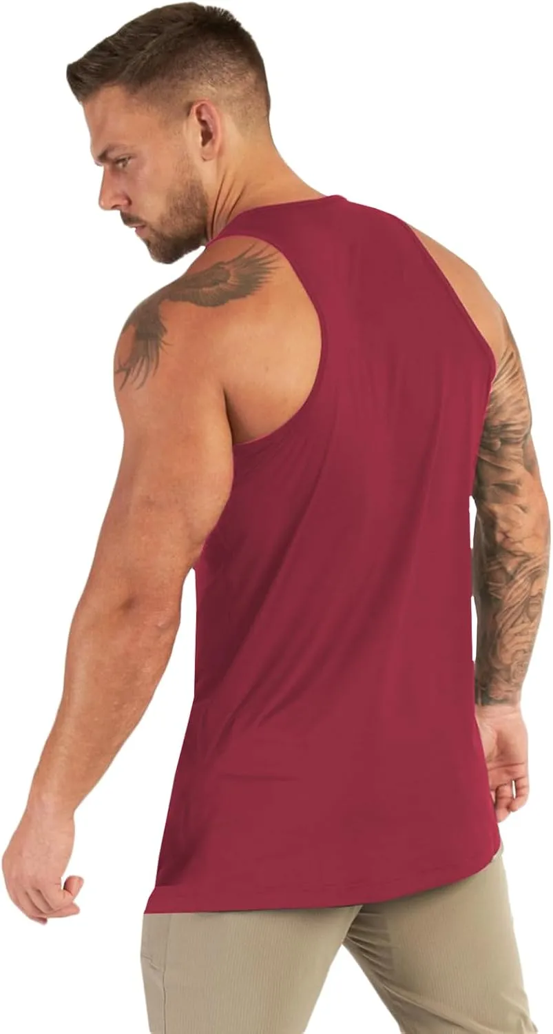 Men's Tank Tops Workout Gym Sleeveless Bodybuilding Shirts Fitness Athletic Muscle Tee