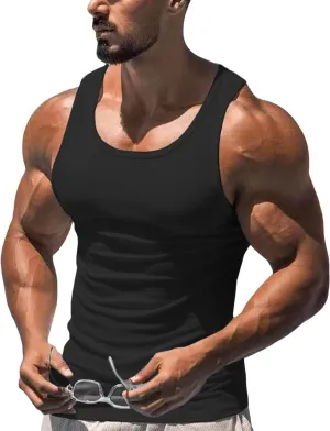 Men's Tank Tops Workout Gym Sleeveless Bodybuilding Shirts Fitness Athletic Muscle Tee