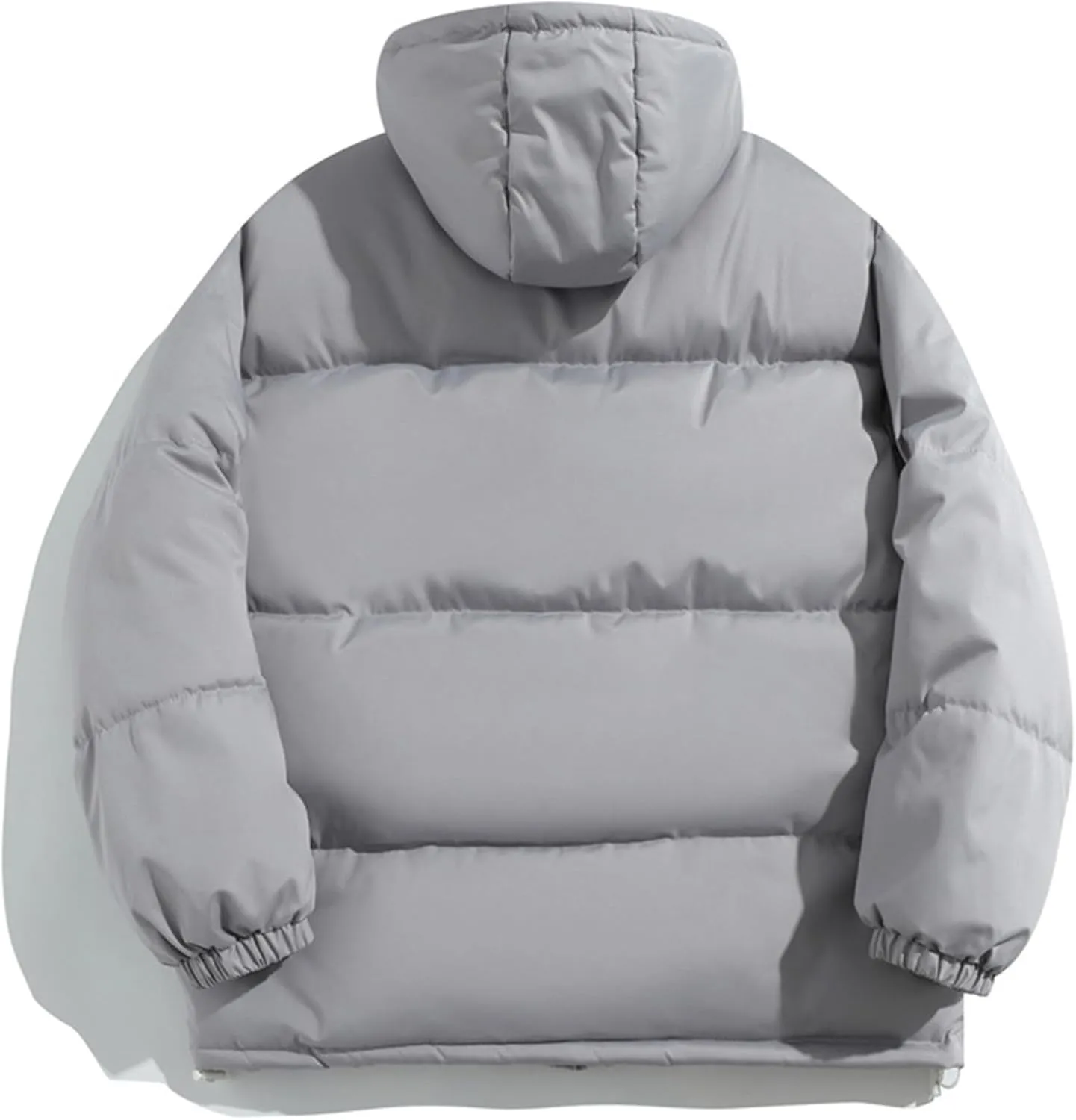 Men's Winter Coat Fleece Lined Parka Jacket Hooded Solid Thickened Hooded Cotton Padded Jacket Mens Outdoor Outwear
