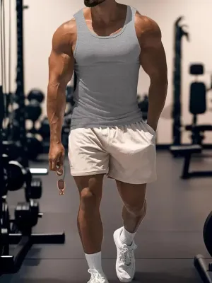 Men's Workout Tank Top Casual Soft Sleeveless Gym Muscle Shirts Bodybuilding Tee