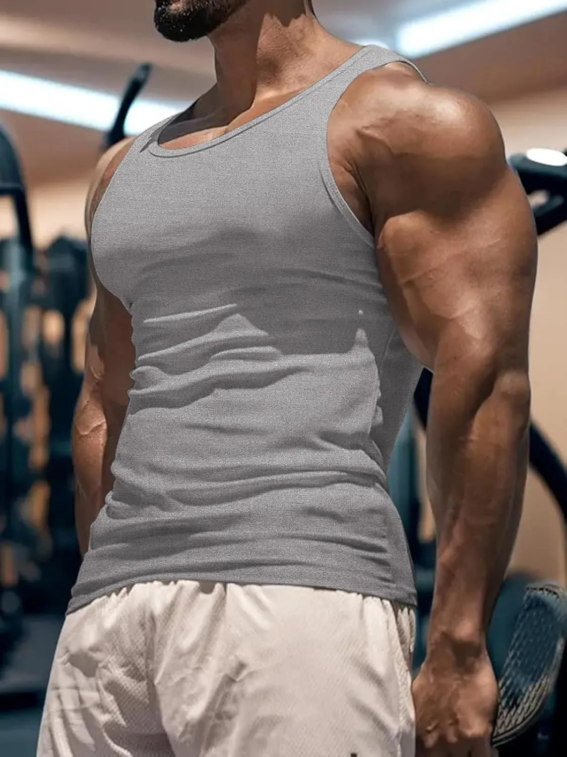 Men's Workout Tank Top Casual Soft Sleeveless Gym Muscle Shirts Bodybuilding Tee
