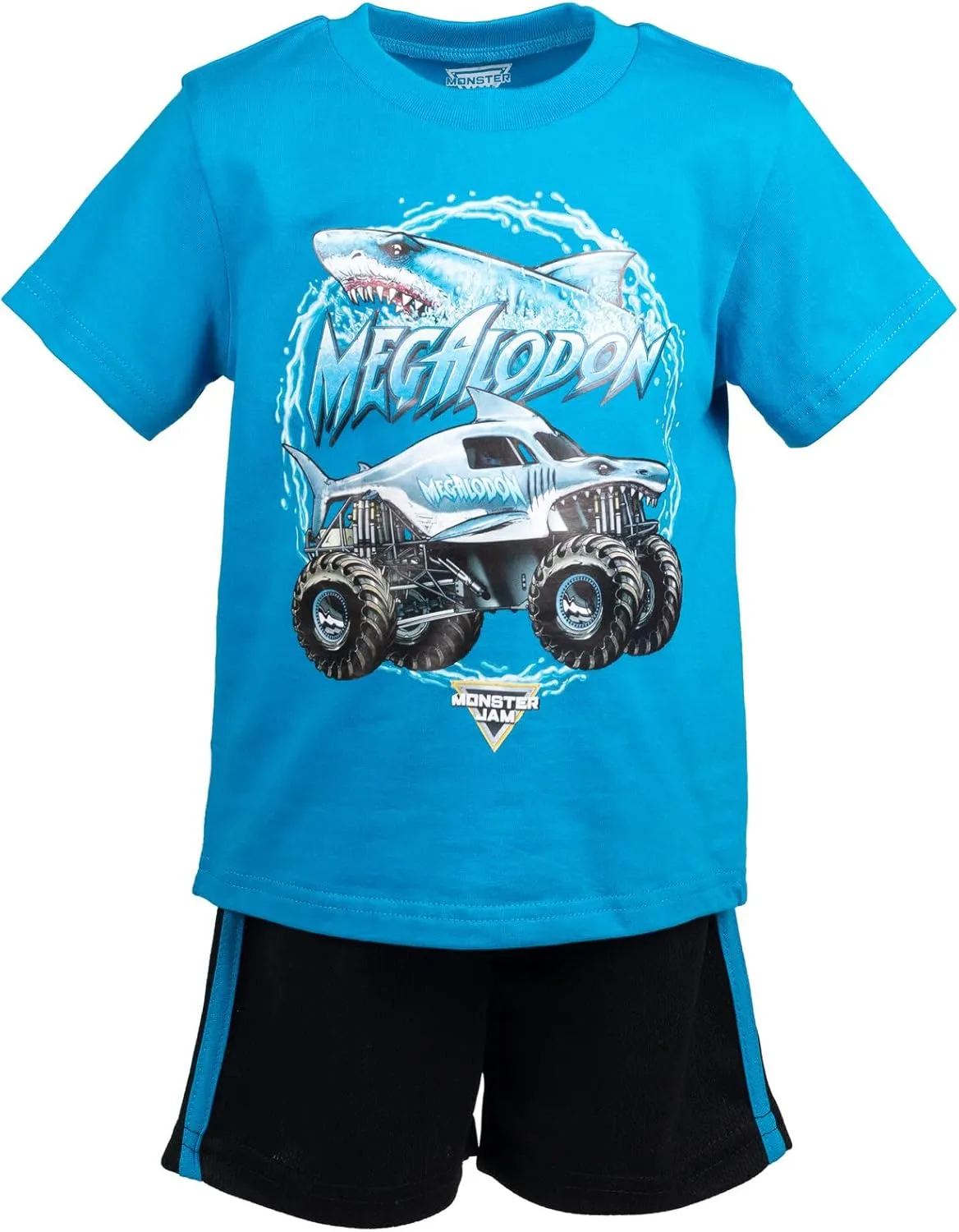 Monster Jam T-Shirt and Mesh Shorts Outfit Set Toddler to Big Kid Grave Digger El Toro Loco Megalodon