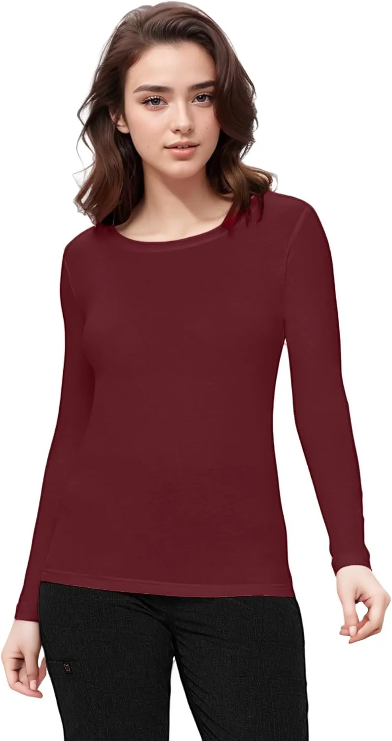 Natural Uniforms Women's Under Scrub Tee Crew Neck Long Sleeve T-Shirt