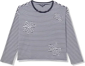 Nautica Women's Long Sleeve Striped Cotton Top