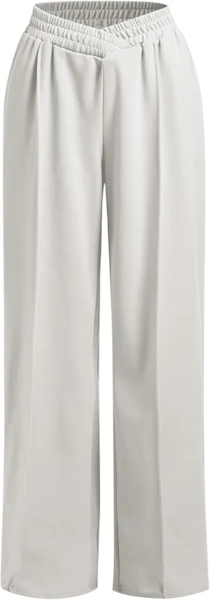 ODIZLI Women's High Waist Wide Leg Pants Casual Trousers Sweatpants Lounge Wear Fashion