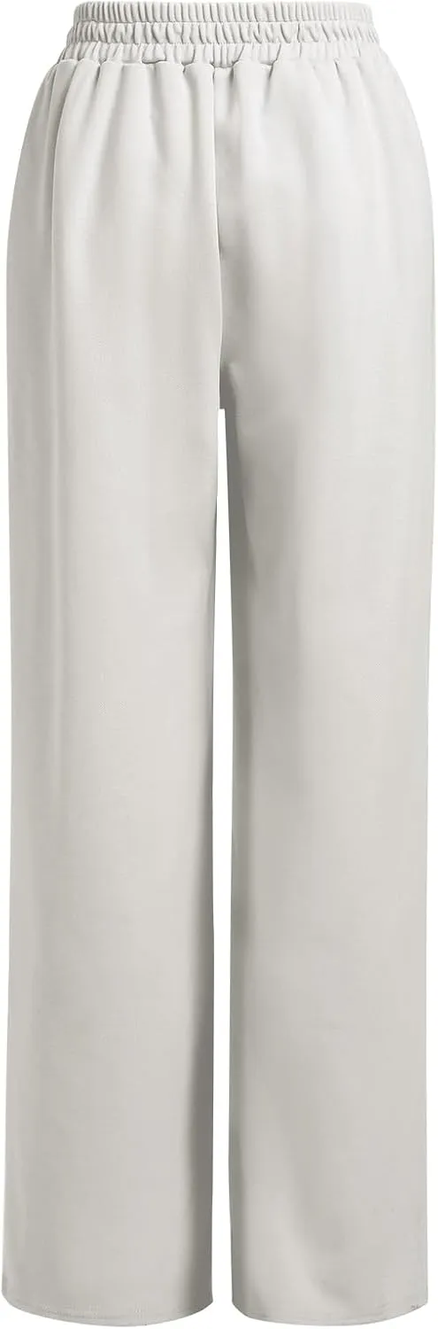 ODIZLI Women's High Waist Wide Leg Pants Casual Trousers Sweatpants Lounge Wear Fashion