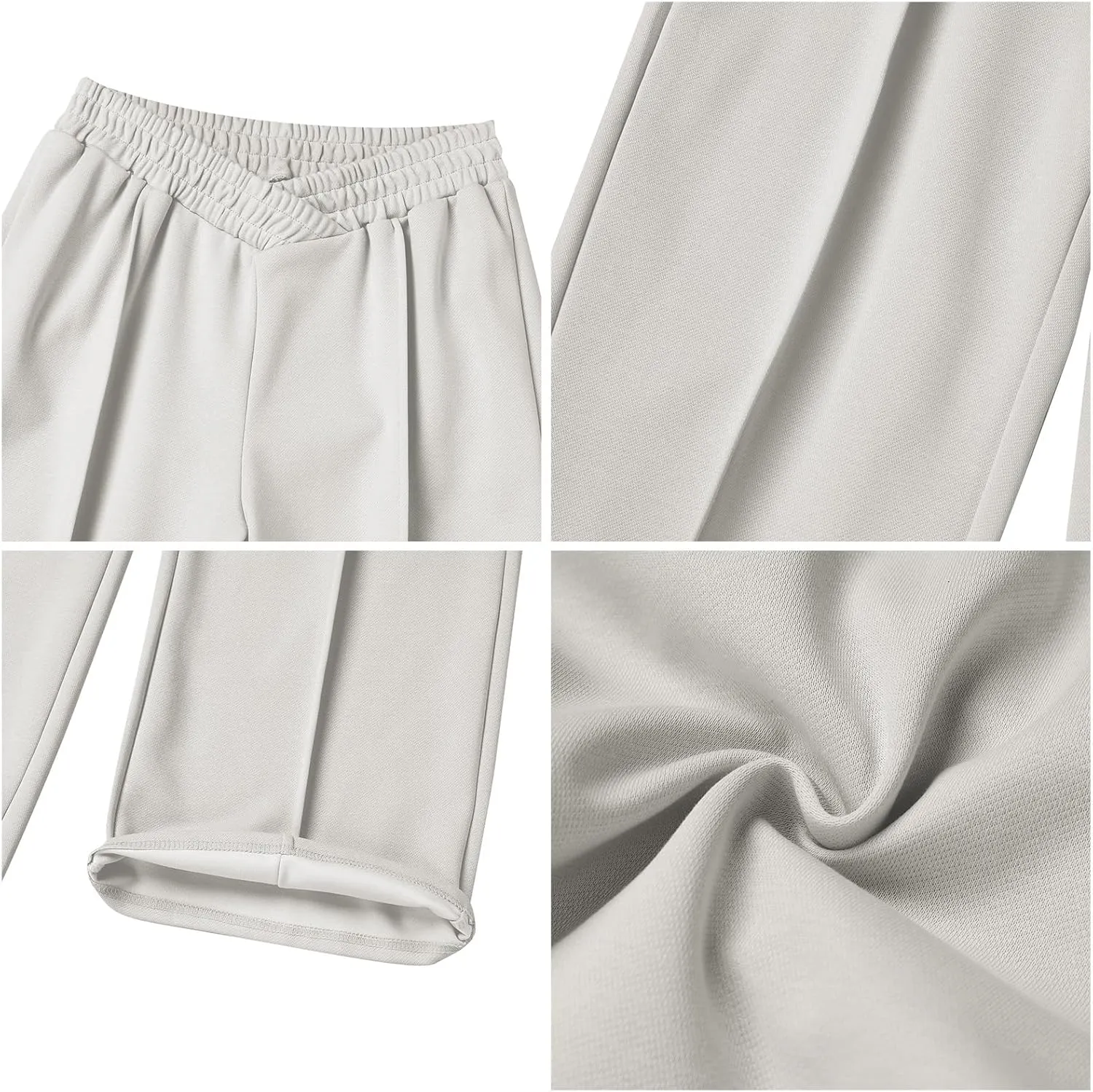ODIZLI Women's High Waist Wide Leg Pants Casual Trousers Sweatpants Lounge Wear Fashion