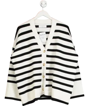 Paisie White Striped Ribbed Cardigan UK L/XL