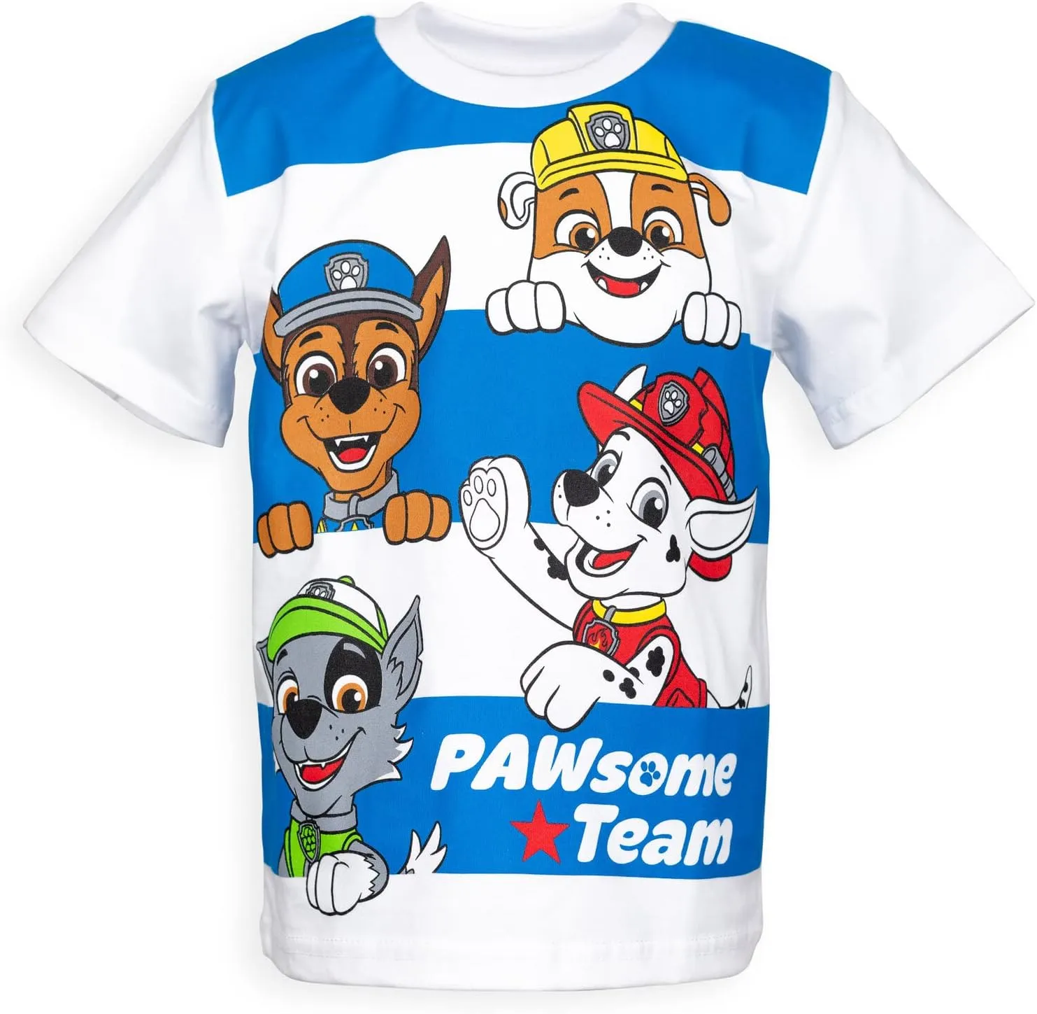 Paw Patrol Chase Marshall Rubble Rocky 4 Pack Graphic T-Shirts Toddler to Big Kid