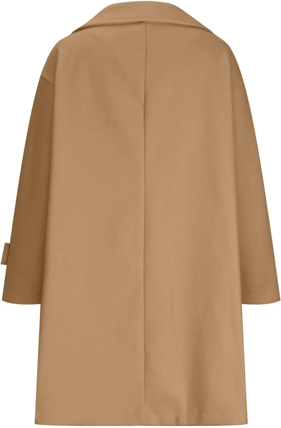 Pea Coats for Women Notch Collar Single Breasted Mid-Long Trench Coat Essential Winter Warm Casual Woolen Overcoat