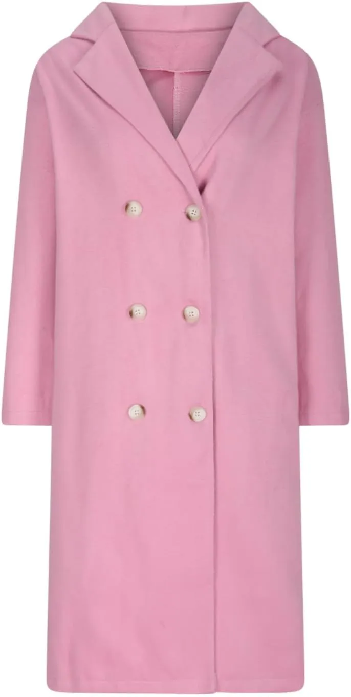 Pea Coats for Women Winter Wool Blend Camel Trench Coat Notch Lapel Double-Breasted Mid-Long Jacket Outwear