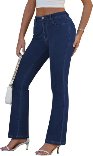 Pink Queen Women Bootcut Stretchy Jeans High Waisted Curvy Fit Trouser Pant
