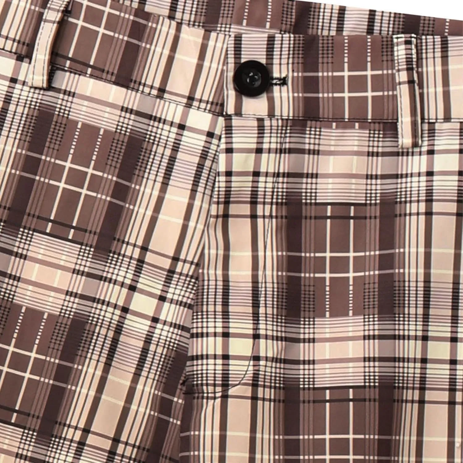 Plaid Print Mens Dress Pants Slim Fit Dress Pants Stretch Skinny Golf Pants Casual Fashion Chino Casual Pants