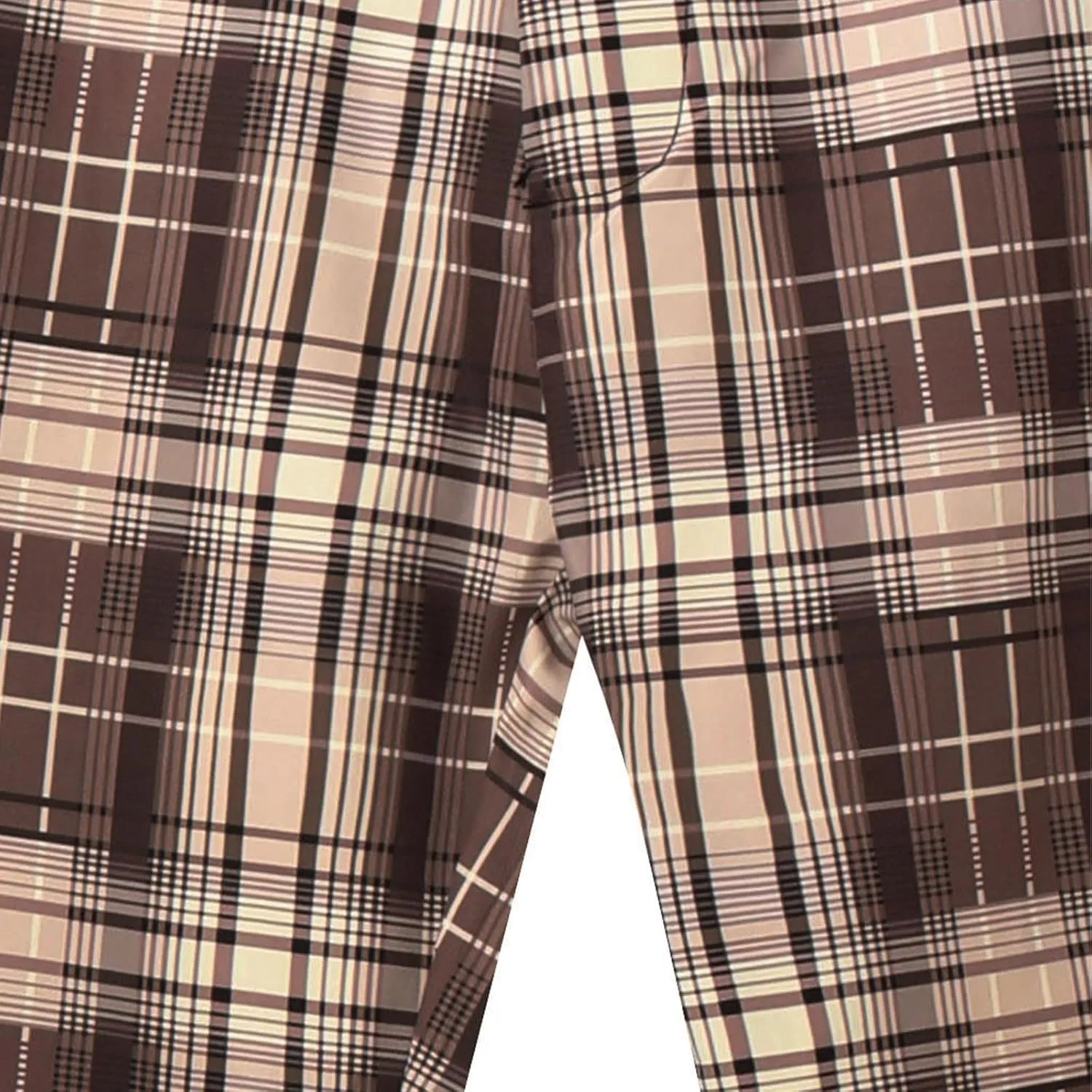 Plaid Print Mens Dress Pants Slim Fit Dress Pants Stretch Skinny Golf Pants Casual Fashion Chino Casual Pants